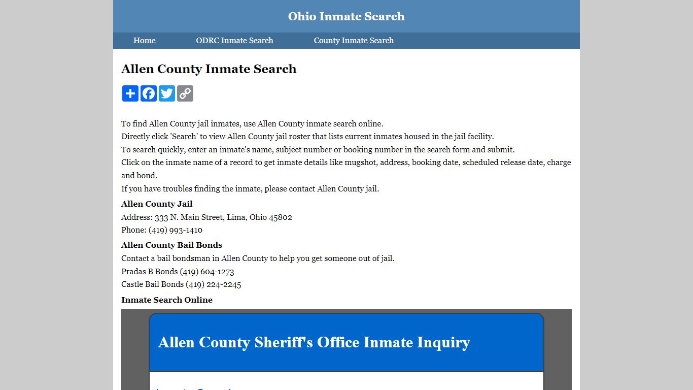 Allen County Inmate Search